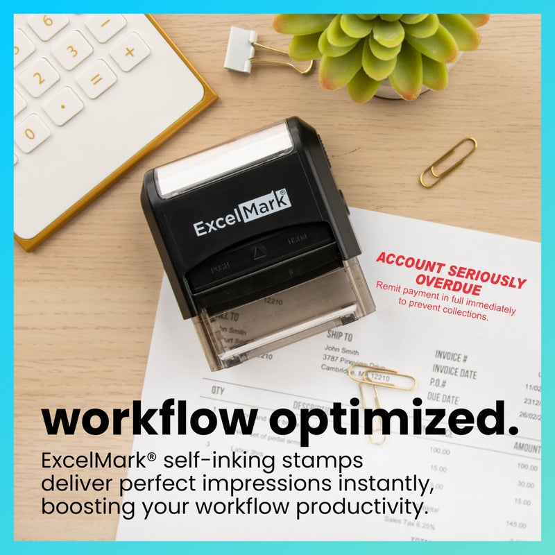 ExcelMark Account Seriously OVERDUE - Self Inking Bill Collection Stamp in Red Ink - Image 2